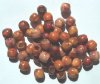 50 11x11mm Patterned Oval Wood Beads